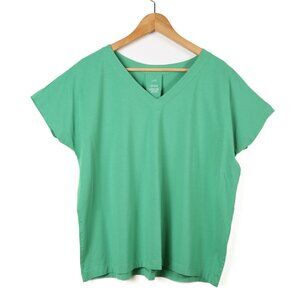 J. Jill Luxe Supima Cotton Pleat-Back Tee Large